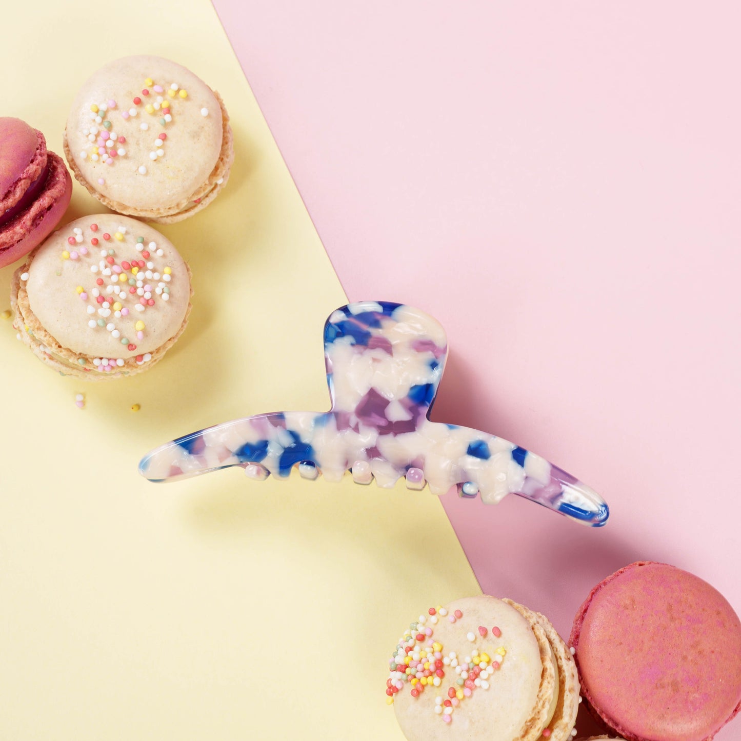 Langwerpige clip knijpt goed dicht blauw paars