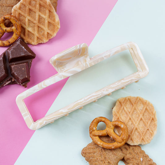 stevig kwalitatief haarspeld fijn haar lang haar haarklem clip clips marmer wit