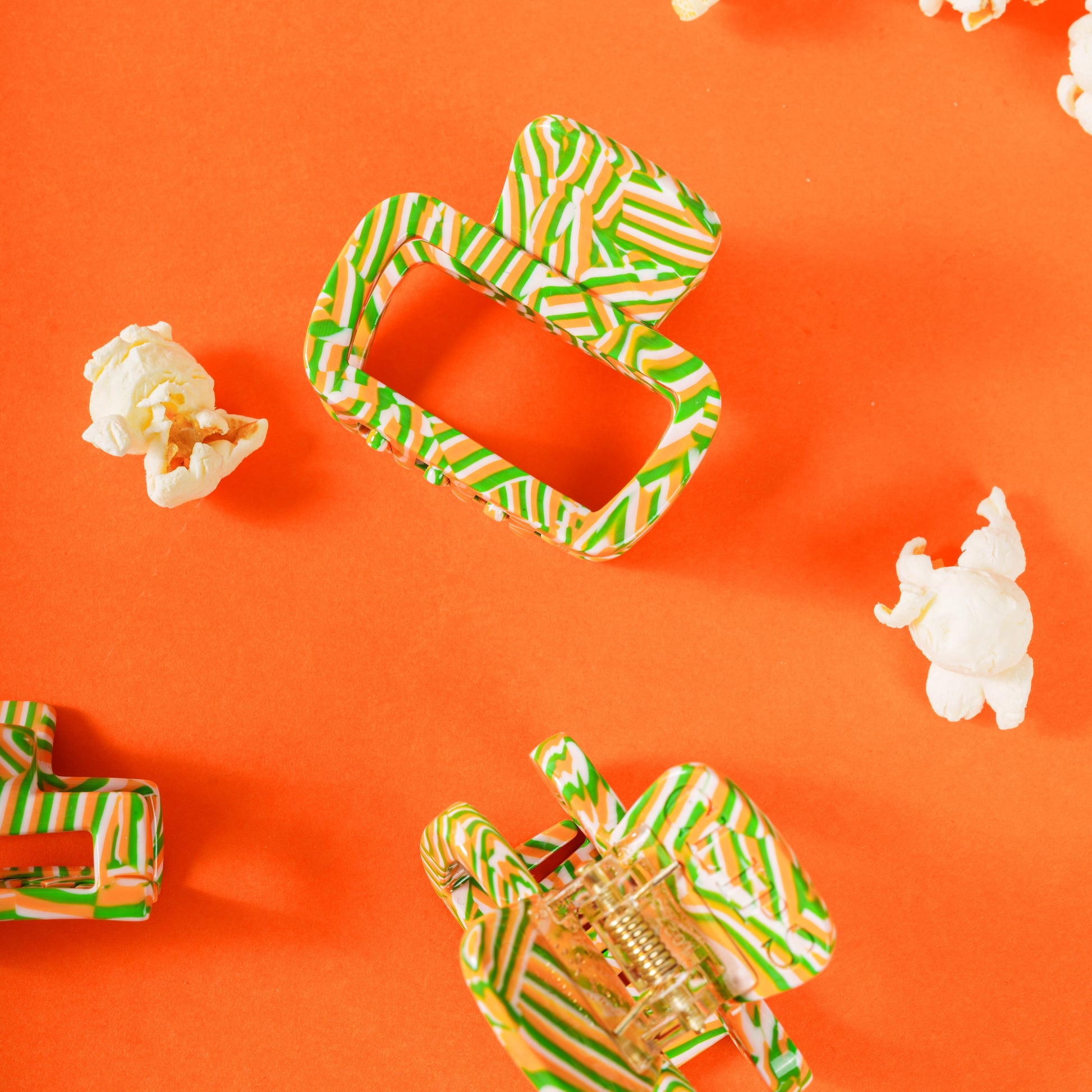 haarspeld dik haar gemiddeld haar stevig kwalitatief haarklem clips clip gestreept oranje groen