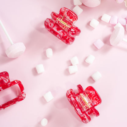 haarspeld dik haar stevig kwalitatief haarklem clips clip marmer roze rood