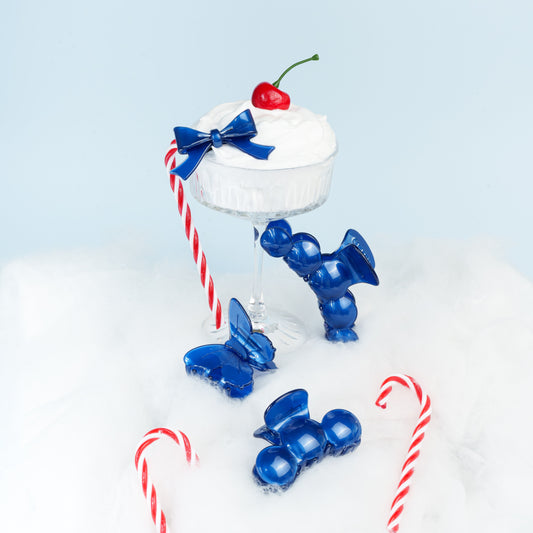 Noé clip bubbly grote haarspeld effen koningsblauw