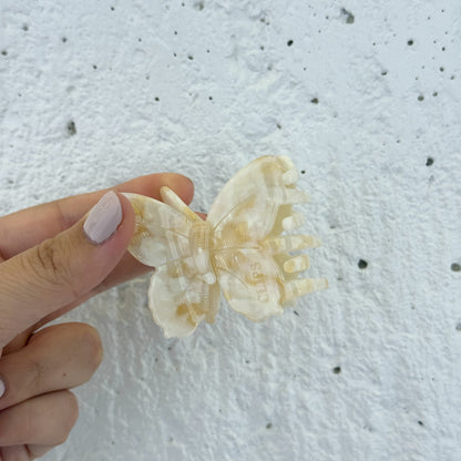 haarspeld clips haarklem vlinder pastel geel