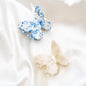 haarspeld clips haarklem vlinder blauw wit 
