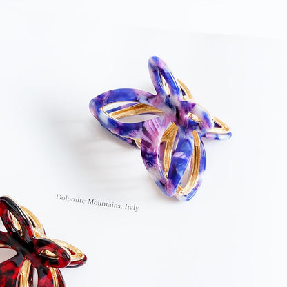 Vlinder haarspeld metaal dik haar haarklem clips clip paars roze