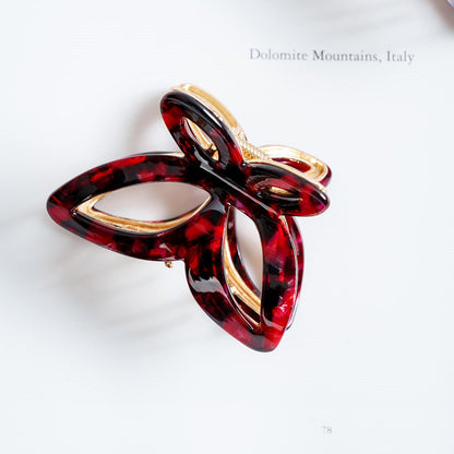 Vlinder haarspeld metaal dik haar haarklem clips clip donker rood bordeaux