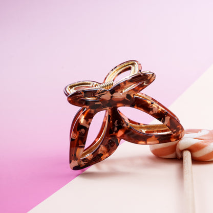 Emmy metalen vlinder haarspeld dik haar clips donker bruin