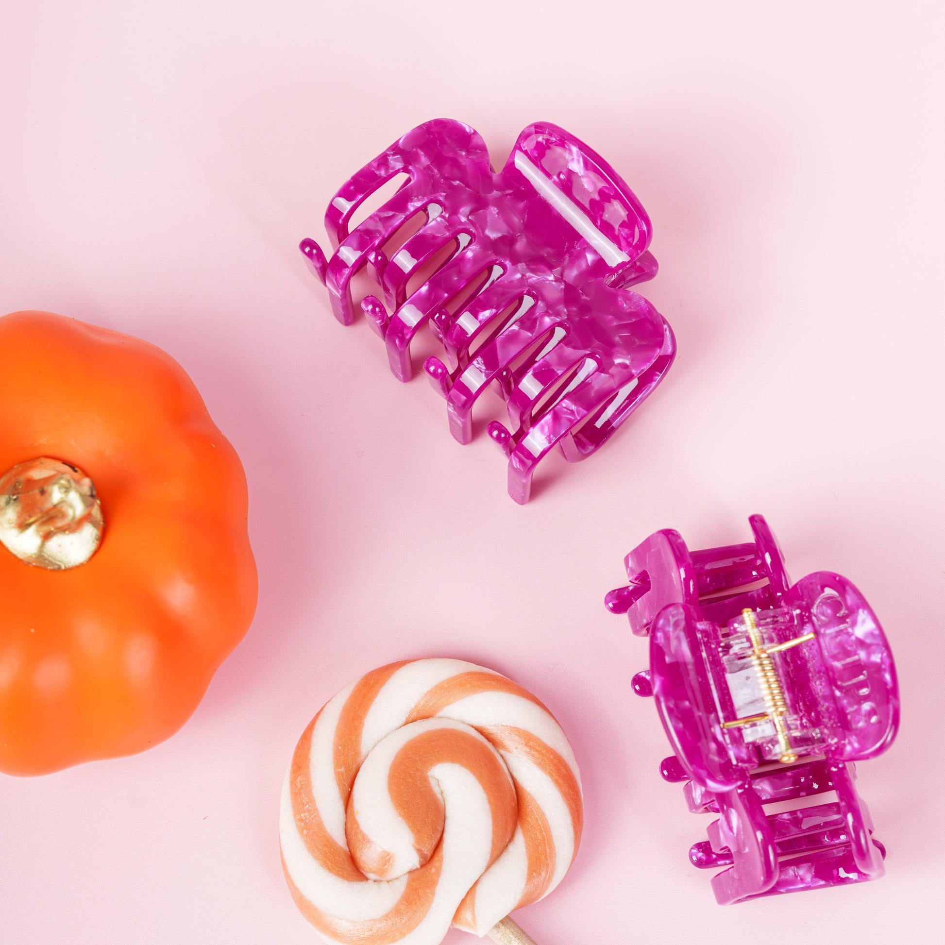 Clips haarspeld haarklem extra tandjes fijn haar glad haar marmer magenta