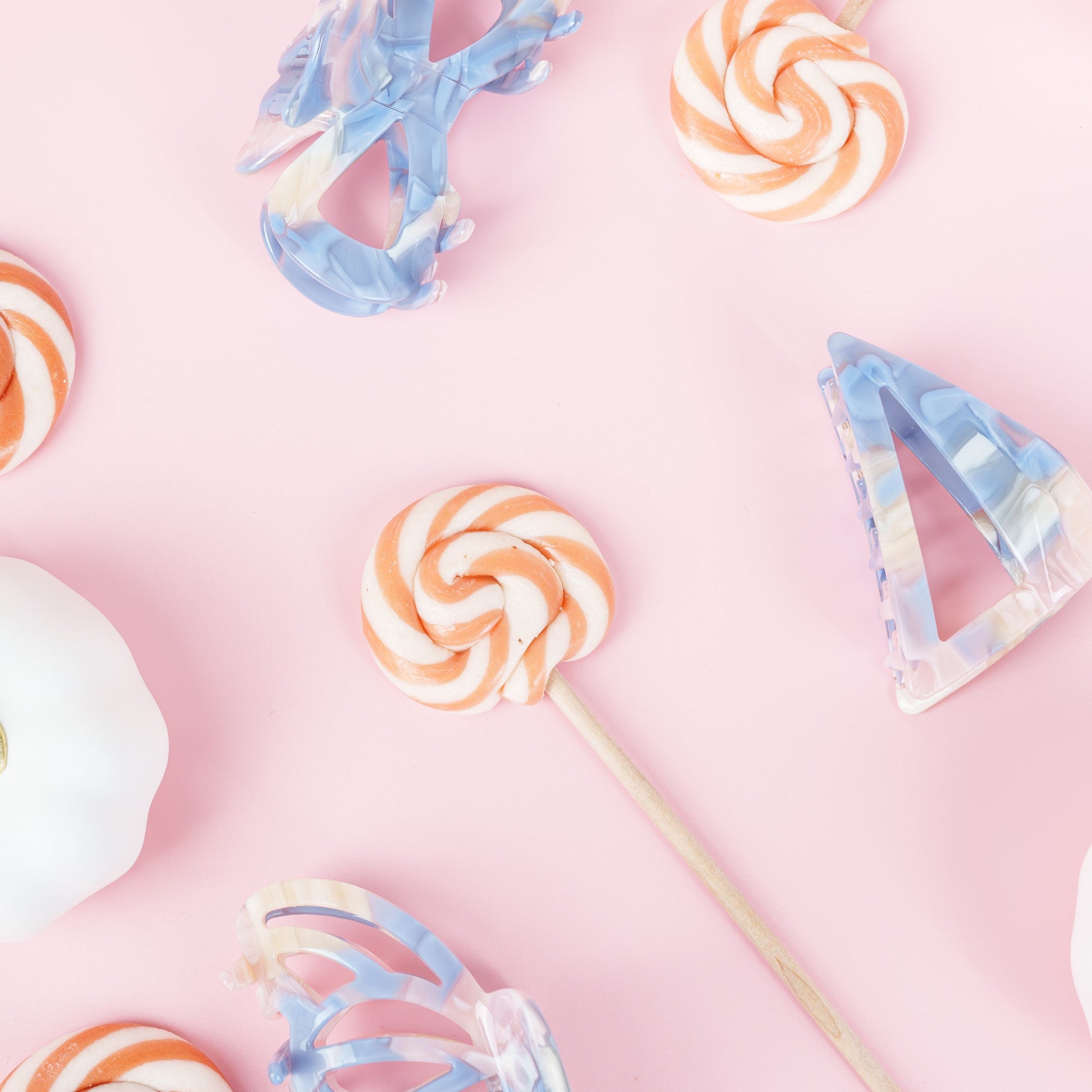 flo driehoek haarspeld normaal fijn dik haar marmer blauw roze