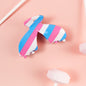 Julia gesplitste clip haarspeld haarklem clips extra tandjes fijn haar dik haar stevig gestreept roze wit blauw 