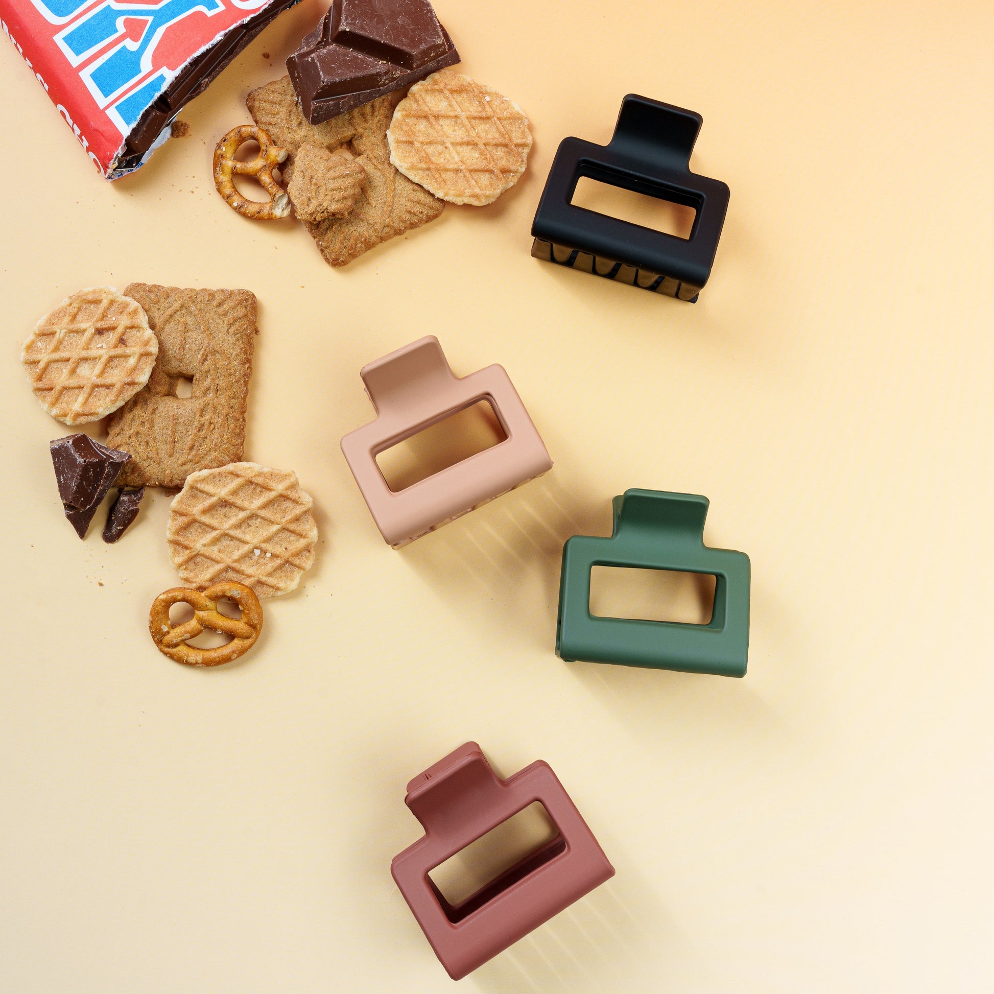 Vierkante matte en stevige clip voor alle haartypes