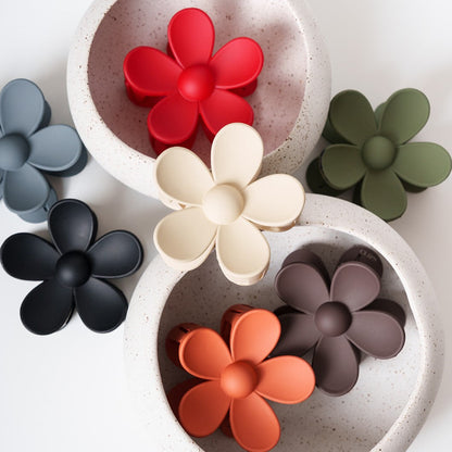 haarspeld bloem haarklem clips extra tandjes glad haar fijn dik stevig  beige rood groen oranje bruin grijs zwart