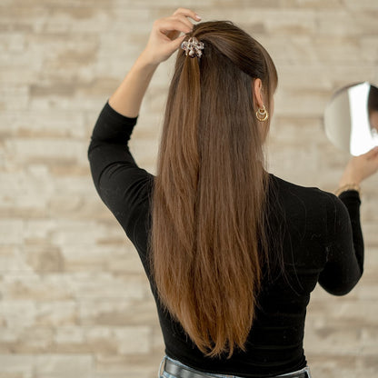Kleine marmeren bloemen haarspeld clips fijn dun haar