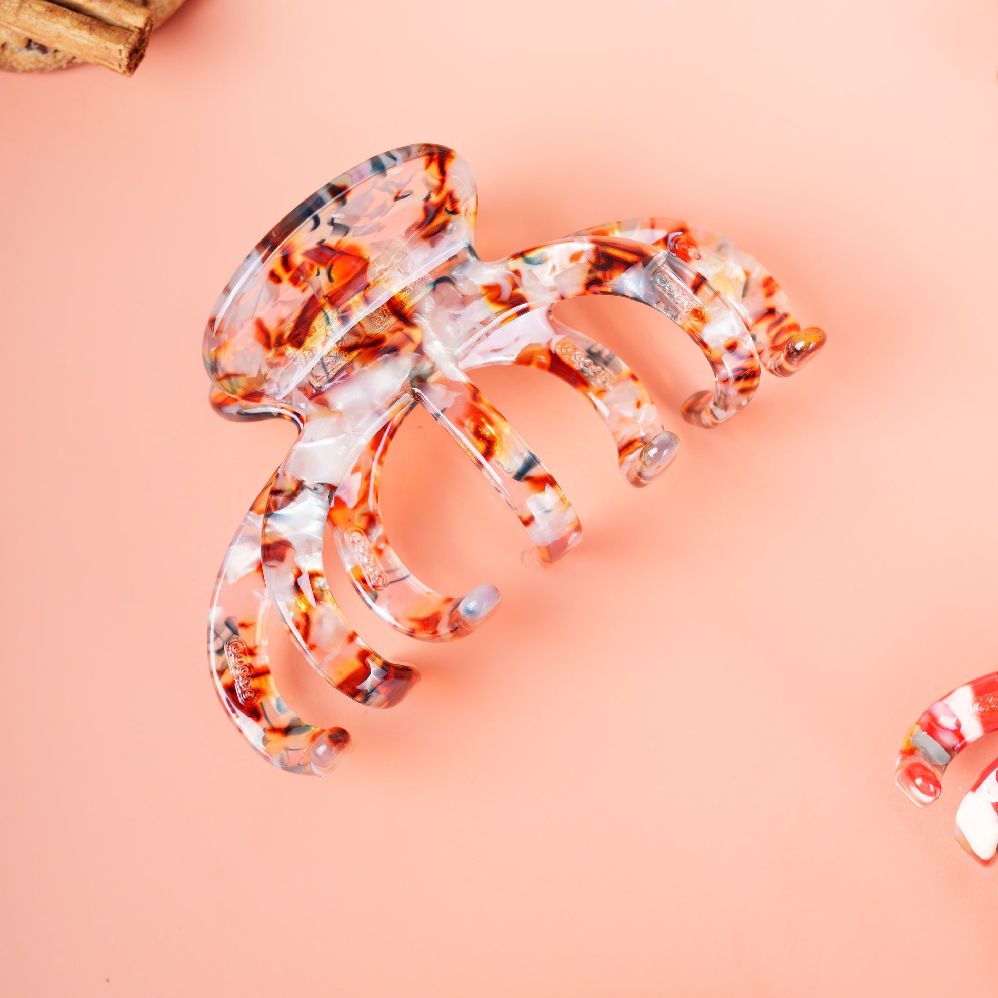 mary grote haarspeld clips dik lang haar marmer multicolor herfst