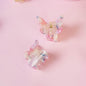 Mini vlinder clip fijn haar roze blauw