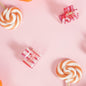 Mini Viv clip kleine vierkante haarspeld rood gestreept