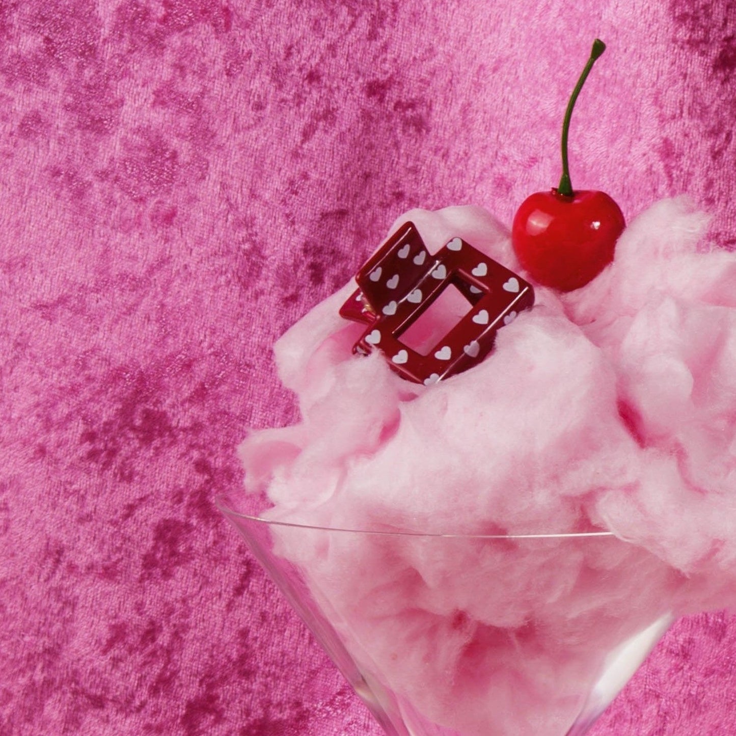 Mini Viv clip kleine vierkante haarspeld hartjes rood wit