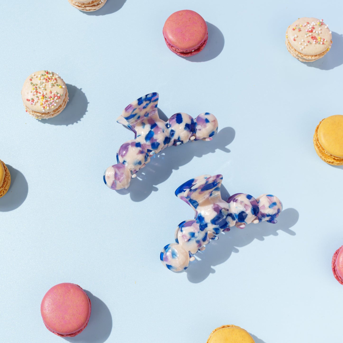 Noé clip bubbly grote haarspeld blauw paars