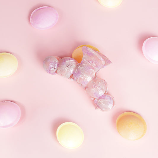 Noé clip bubbly grote haarspeld  mozaïek lichtroze