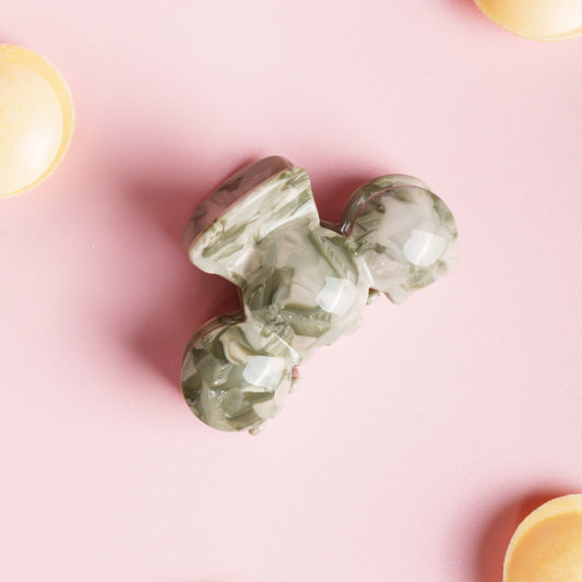 Nomi clip bubbly haarspeld marmer mistgroen