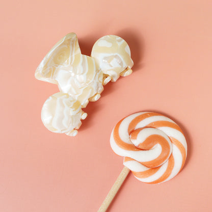 Nomi clip bubbly haarspeld marmer wit