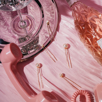 Pixie pins metalen gouden pin witte parel fijn haar opsteek kapsel