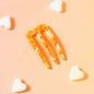 polly french pin clip glad fijn haar marmer oranje