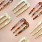 polly french pin clip glad fijn haar marmer wit multicolour