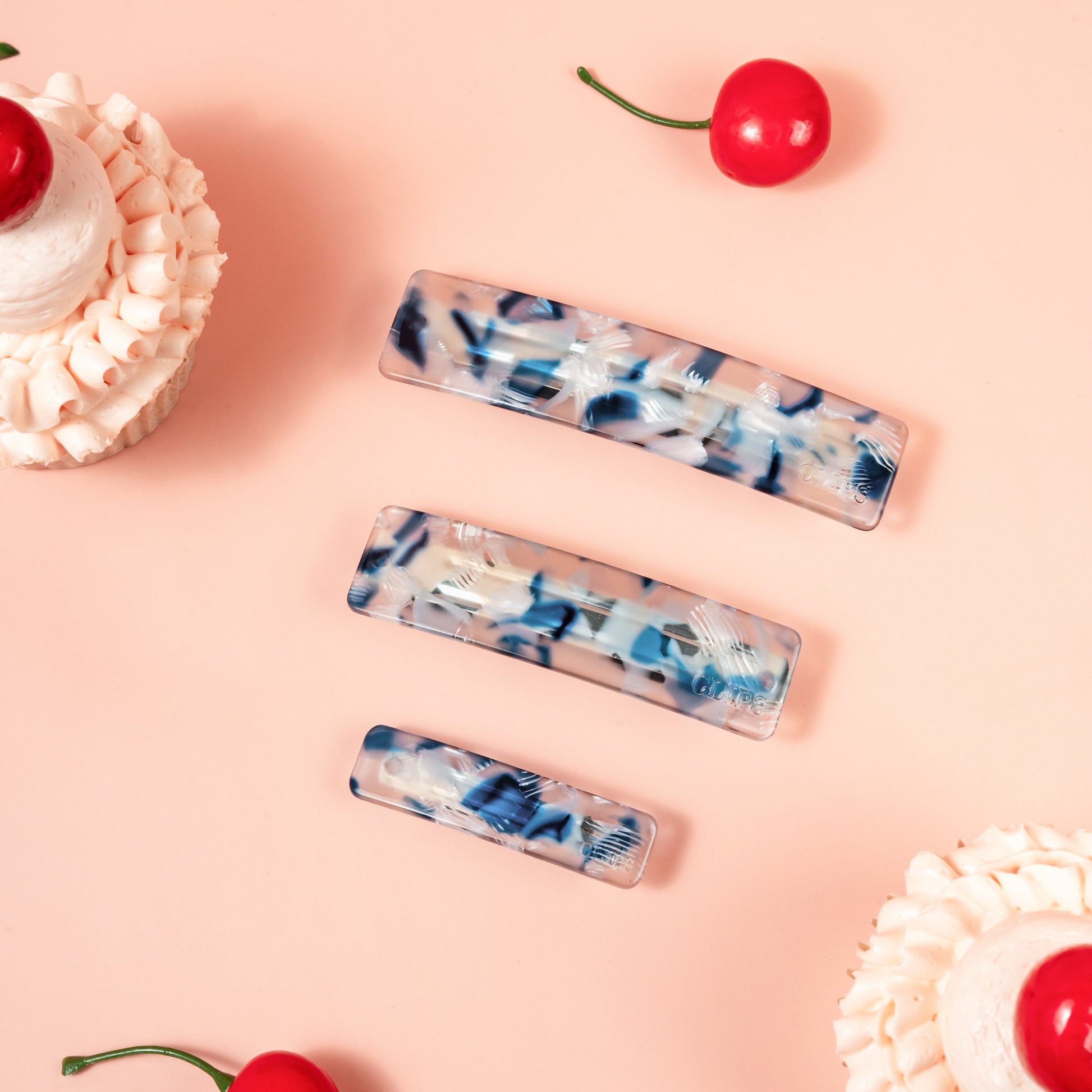 click french clip metaal haarspeld fijn haar dik haar kwalitatief stevig clips gevlekt wit blauw