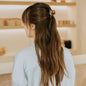 Marmeren haarspeld rond dik haar bruin