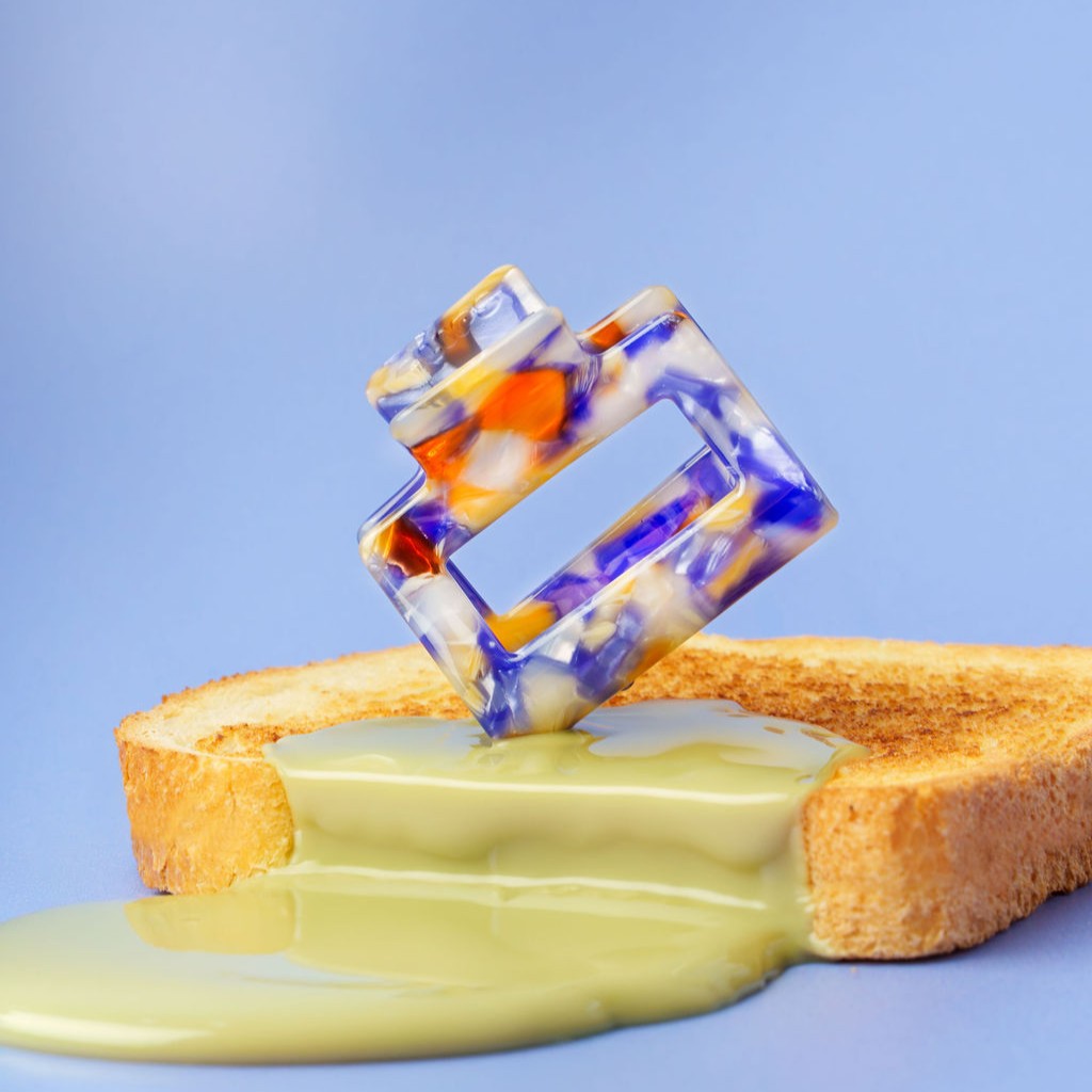 haarspeld vierkant dik haar haarklem stevige clip kwalitatief clips donkerblauw goud