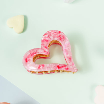 brennie clip haarspeld floral roze hartje metaal