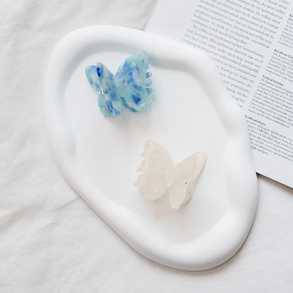 haarspeld clips haarklem vlinder blauw wit 