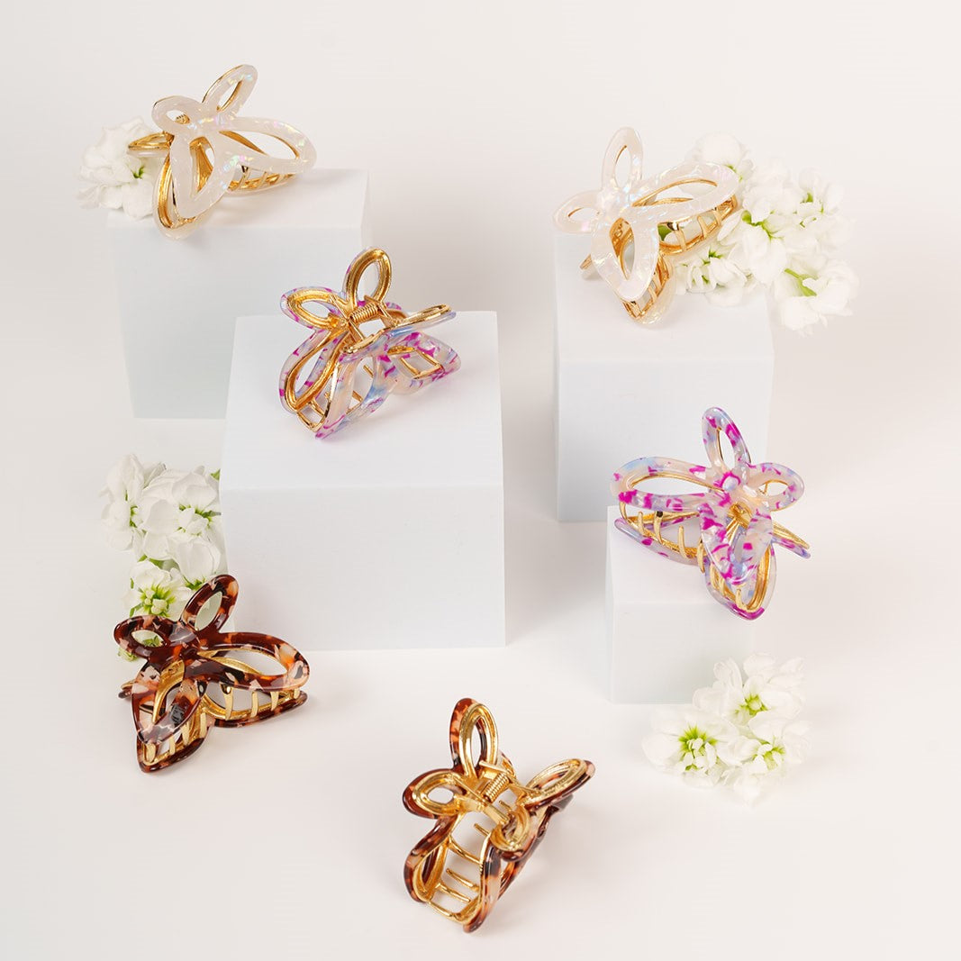 Emmy metalen vlinder haarspeld dik haar clips