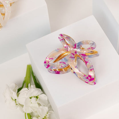 Emmy metalen vlinder haarspeld dik haar clips paars