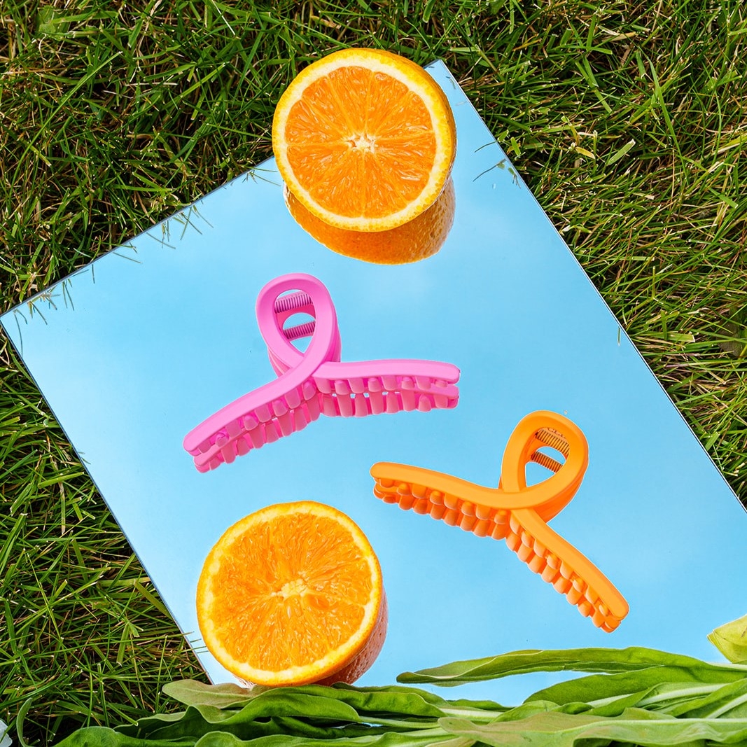 haarspeld haarklem clip krul fijn glad haar mat extra tandjes oranje