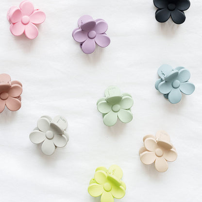 haarspeld bloem haarklem clips extra tandjes glad haar fijn dik stevig paars lila roze blauw munt groen beige grijs bruin fluo