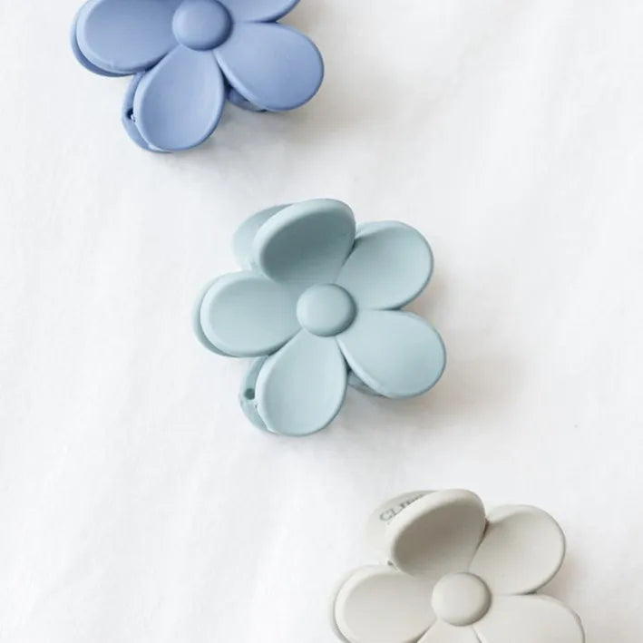 haarspeld bloem haarklem clips extra tandjes glad haar fijn dik stevig blauw