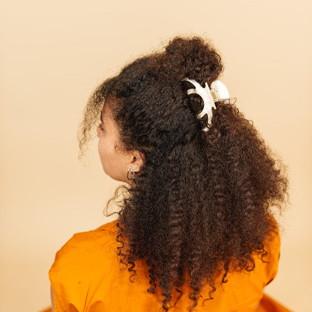 mary grote haarspeld clips dik lang haar wit