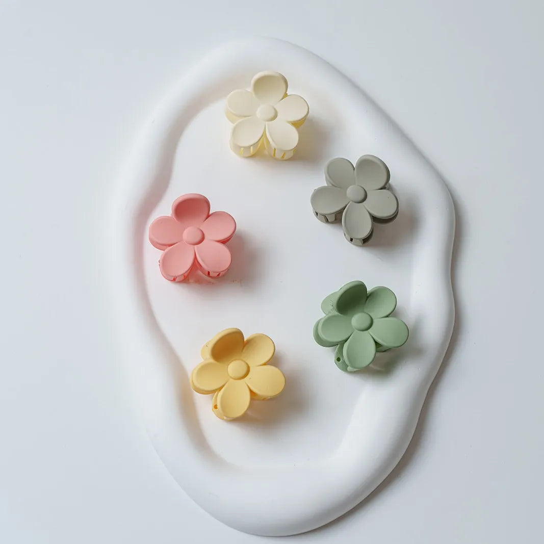 haarspeld bloem haarklem clips extra tandjes glad haar fijn dik stevig muntgroen wit roze geel grijs