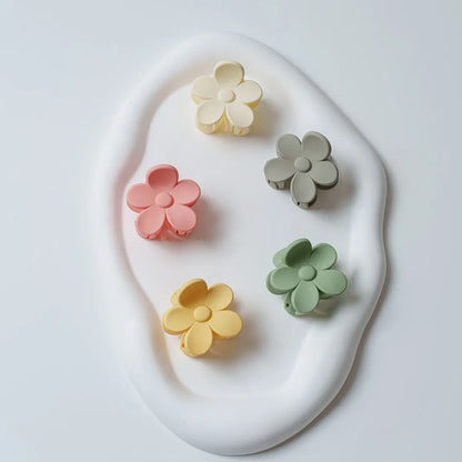 haarspeld bloem haarklem clips extra tandjes glad haar fijn dik stevig muntgroen wit roze geel grijs