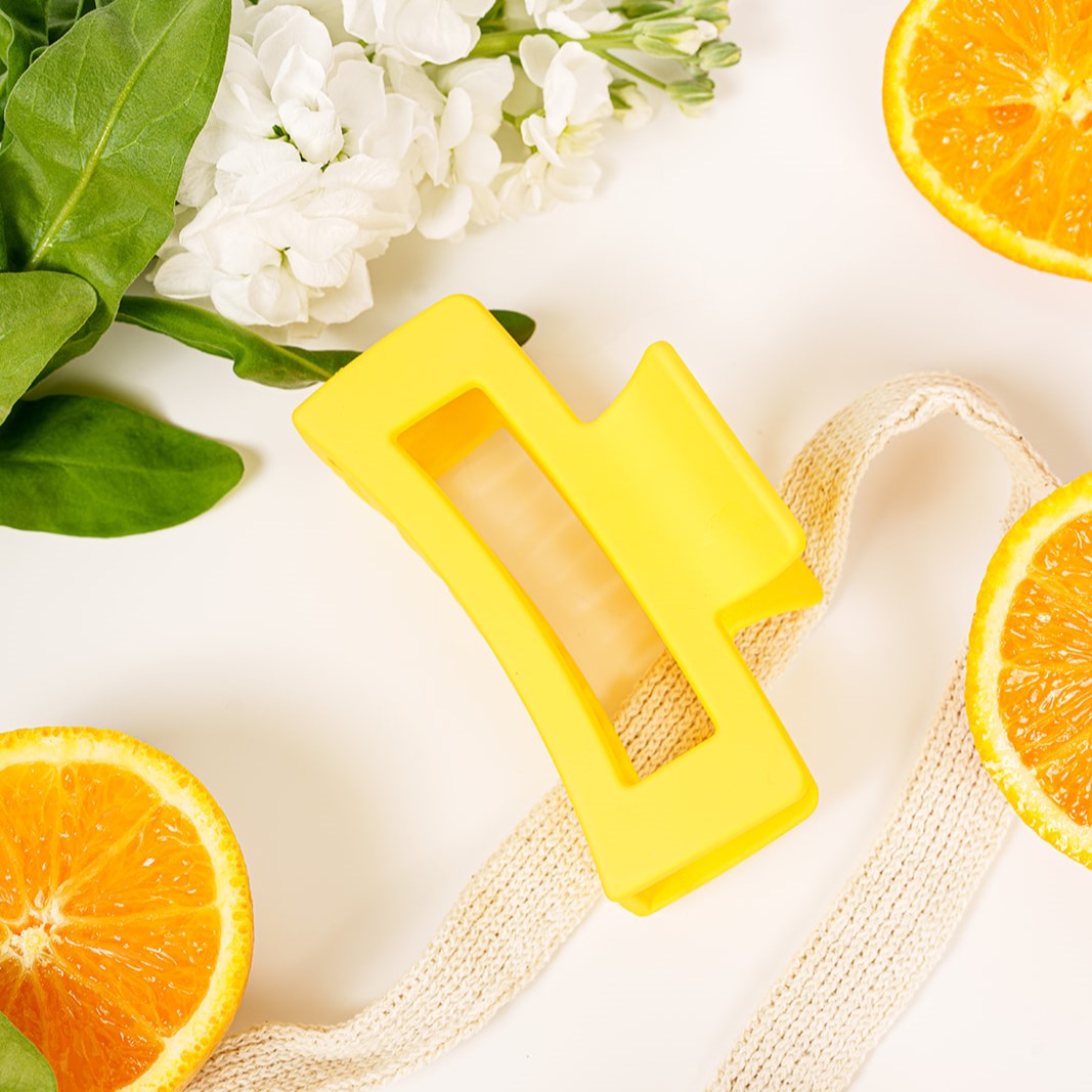 clips haarspeld alle haartypes haarklem mat extra tandjes stevig glad haar geel